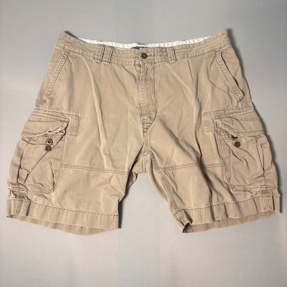 Polo Ralph Lauren Mens Cargo Shorts Khaki Tan Cotton Twill Size 42 Utility